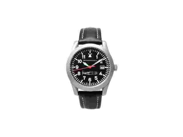 Messerschmitt Me 109-40 Aristo Fliegeruhr Edelstahl Lederarmband Ronda Uhrwerk