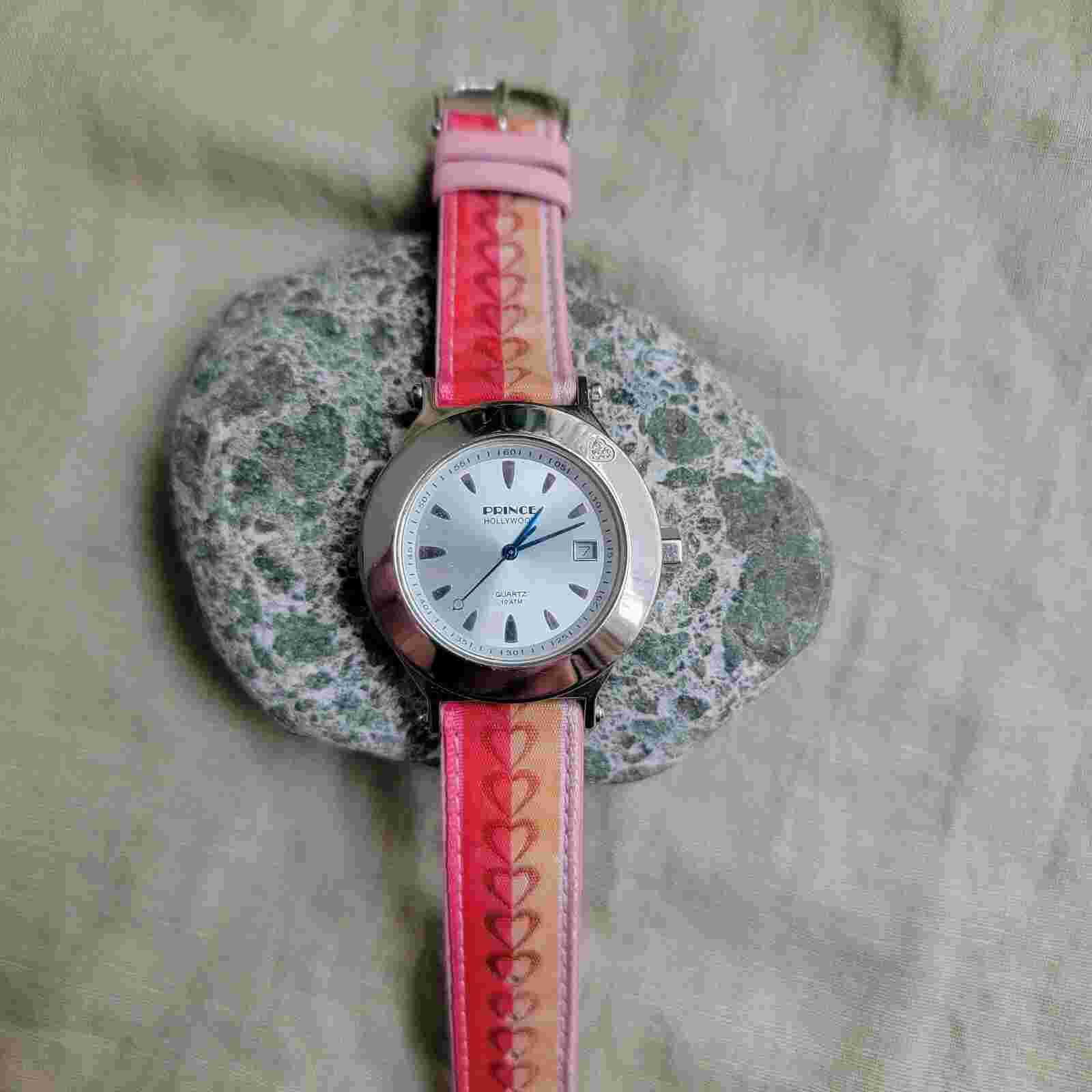 Prince Hollywood Heart Women's Watch With 3 Heart Shape Stones In Bezel