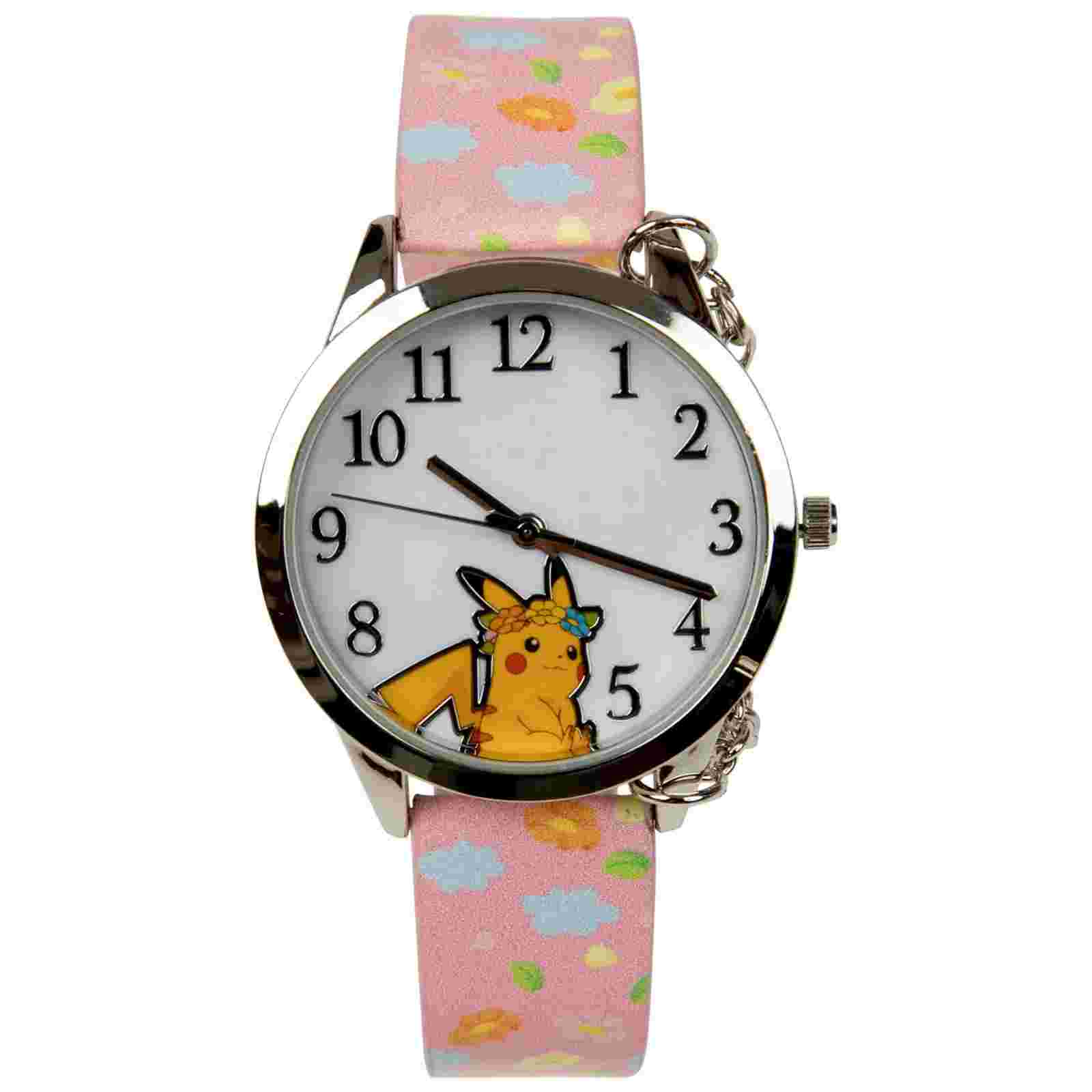 Nintendo Pokémon Pikachu Watch with Charms and Silicone Band Pink