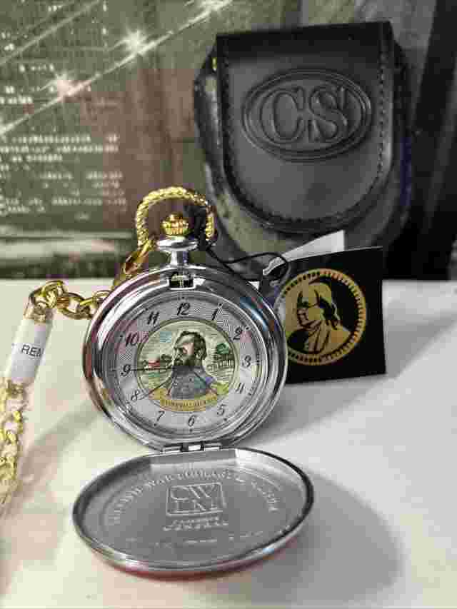 Vintage Stonewall Jackson Pocket Watch Civil War Library & Museum Franklin Mint
