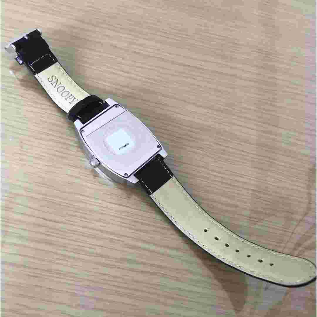 Snoopy watch black leather