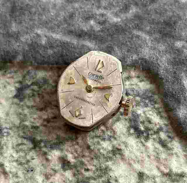 ✩ Vintage CORVETTE mechanism 50s SWISS MADE wrist watch movement 17 Jewels
