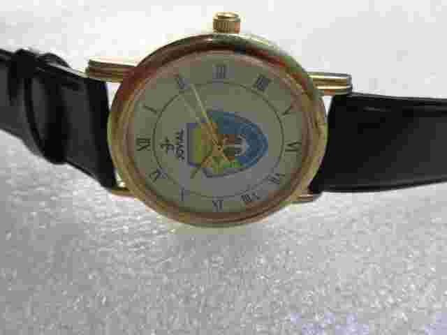 COLLECTIBLE VTG SWISS JOVIAL ARABIC OMAN FRONTIER & COAST GUARD LOGO MEN'S WATCH
