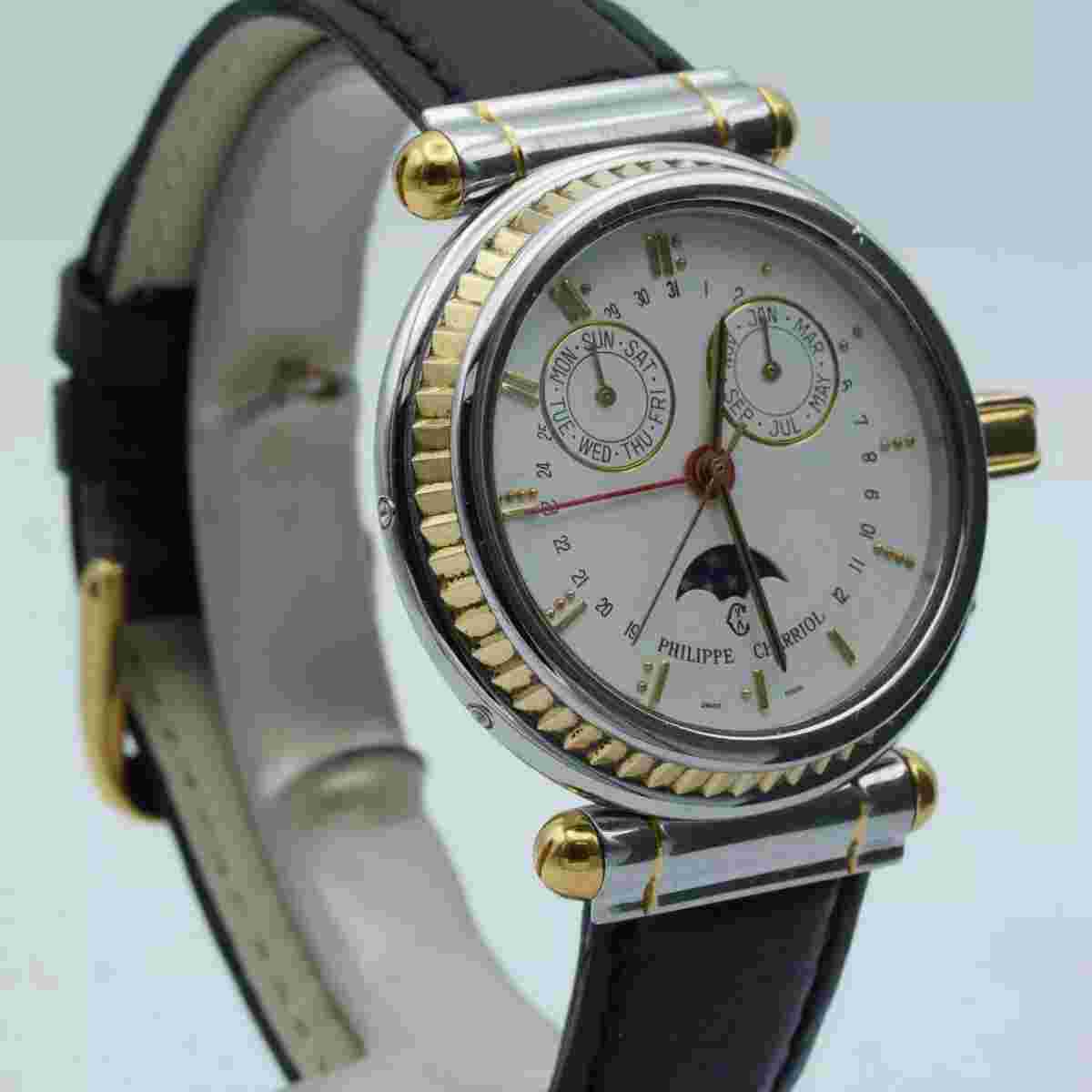 Philippe Charriol Yucatan Men's Watch Automatic 36MM Vollkalender Moon Phase