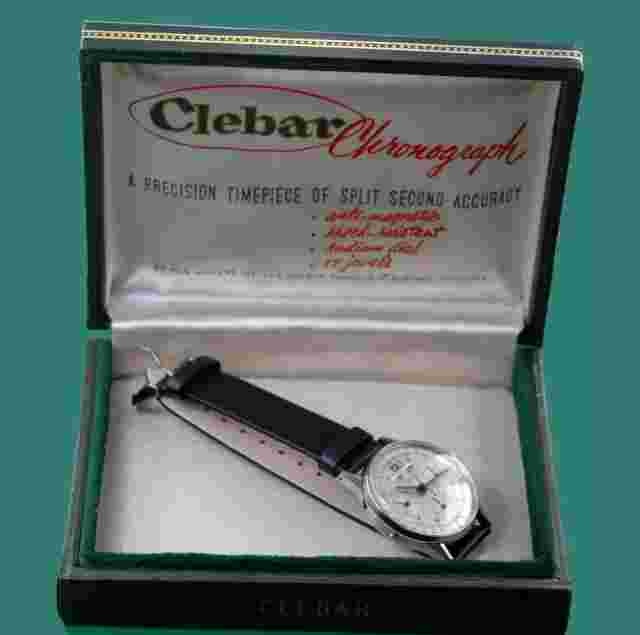 Clebar Triple calendar chronograph Valjoux 72C With Original Box Mens Watch