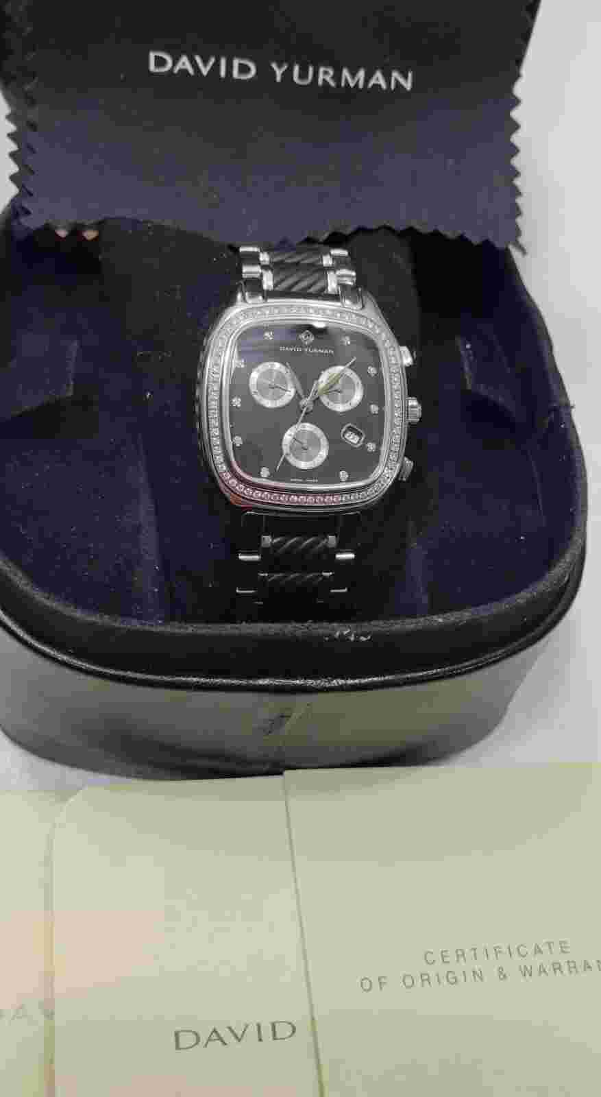 David Yurman 35mm Diamond Thoroughbred Chronograph T307-CST  Quartz Watch