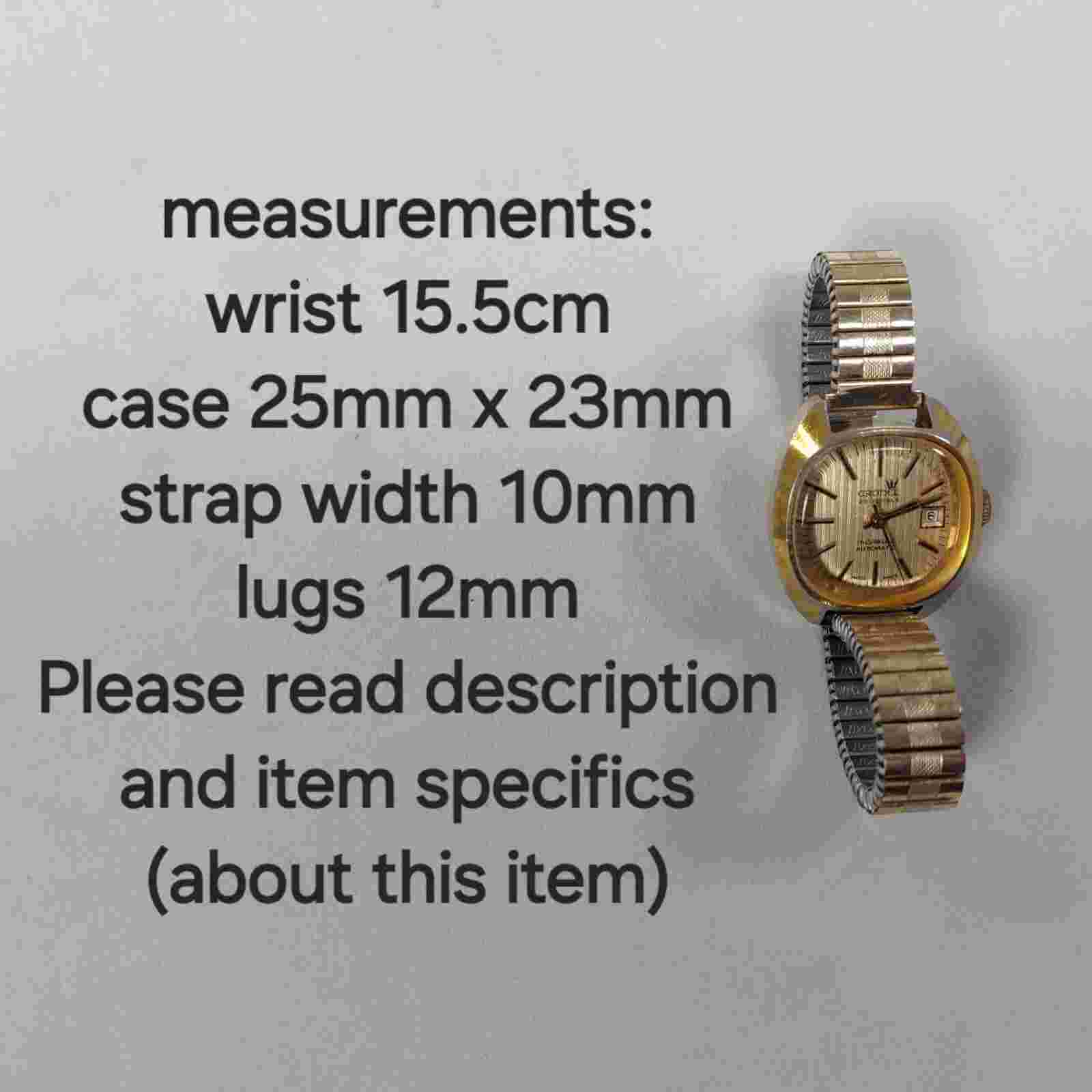 Cronel Ladies Watch Automatic 25 Jewels Swiss Made Gold Tone Expanding Strap