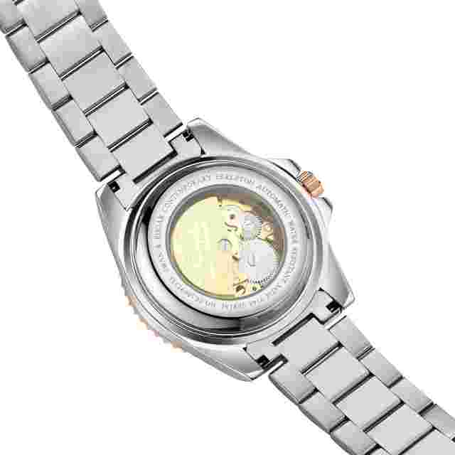 Swan & Edgar Contemporary Skeleton Automatic Two Tone Cherry SE1462 New in Box