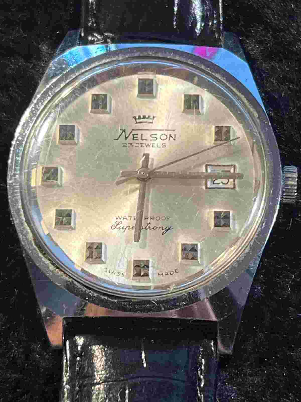 Nelson 23J Superstrong Swiss Made All Over The World New battery/leather band