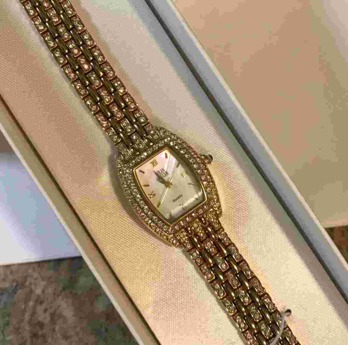 Ladies Nolan Miller Glamour Collection Gold Plated Bling Wrist Watch