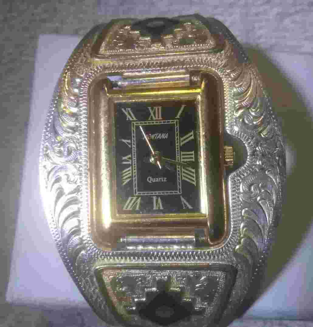 Montana Silversmiths Cuff Watch Southwest Aztec Western Gold New Bat Great 1