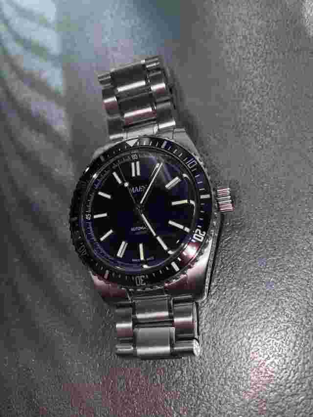 MAEN WATCH micro brand MAEN Hudson 38 No Date Blue Dial Used from Japan