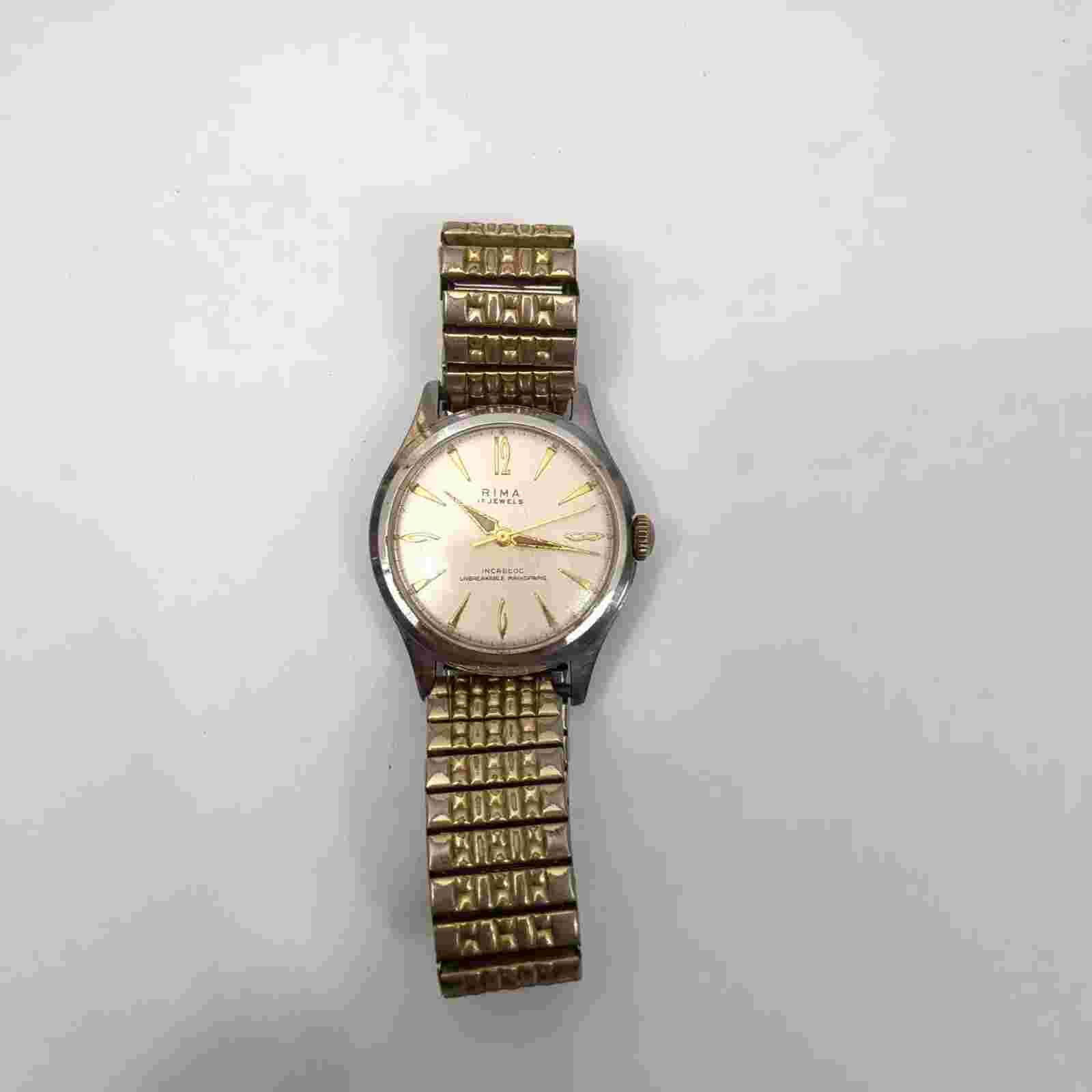 Vintage Rima 17 Jewel Watch Incabloc Manual Wind Wristwatch Timepiece