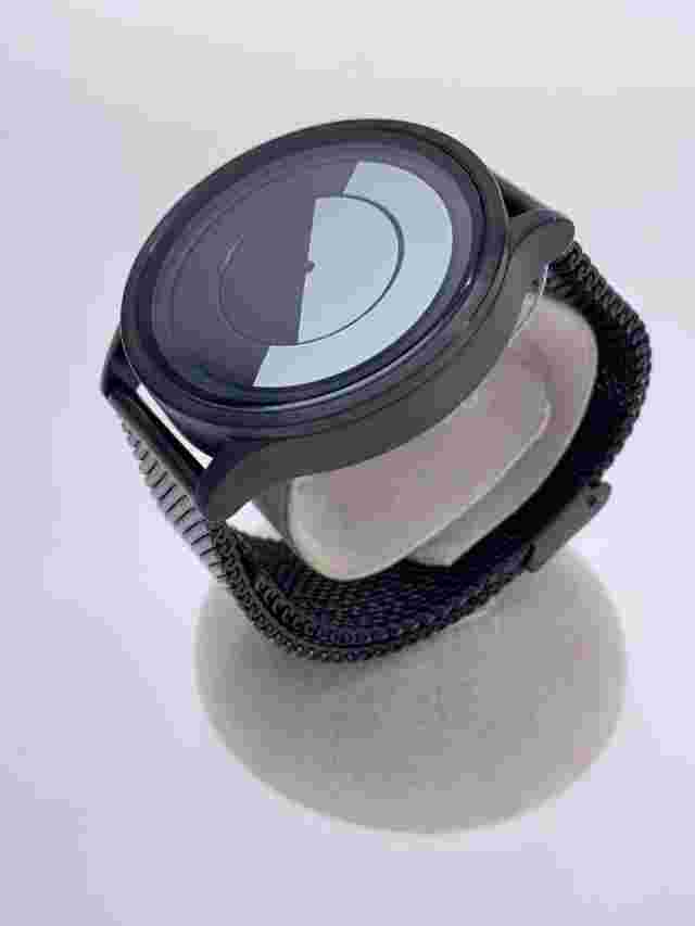 ZIIIRO LUNAR Quartz Analog Watch Stainless Steel White Black Excellent JAPAN