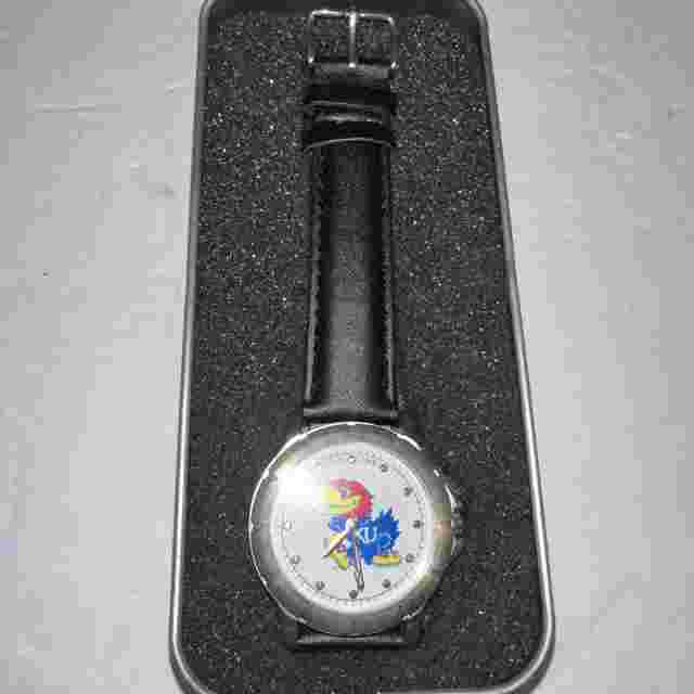 University of Kansas Quartz Leather Adjustable Watch