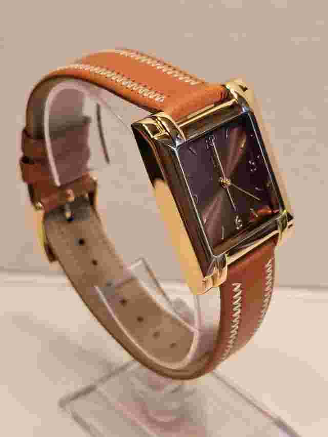 ETIENNE AIGNER Ladies Watch Goldtone With Burnt Orange Italian Leather Band