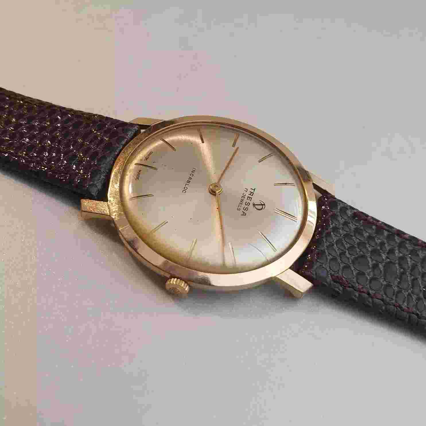 Men's Watch Vintage' Tressa " Ultra Slim 'Caliber Av 'Villeret' Swiss 17J *Rare