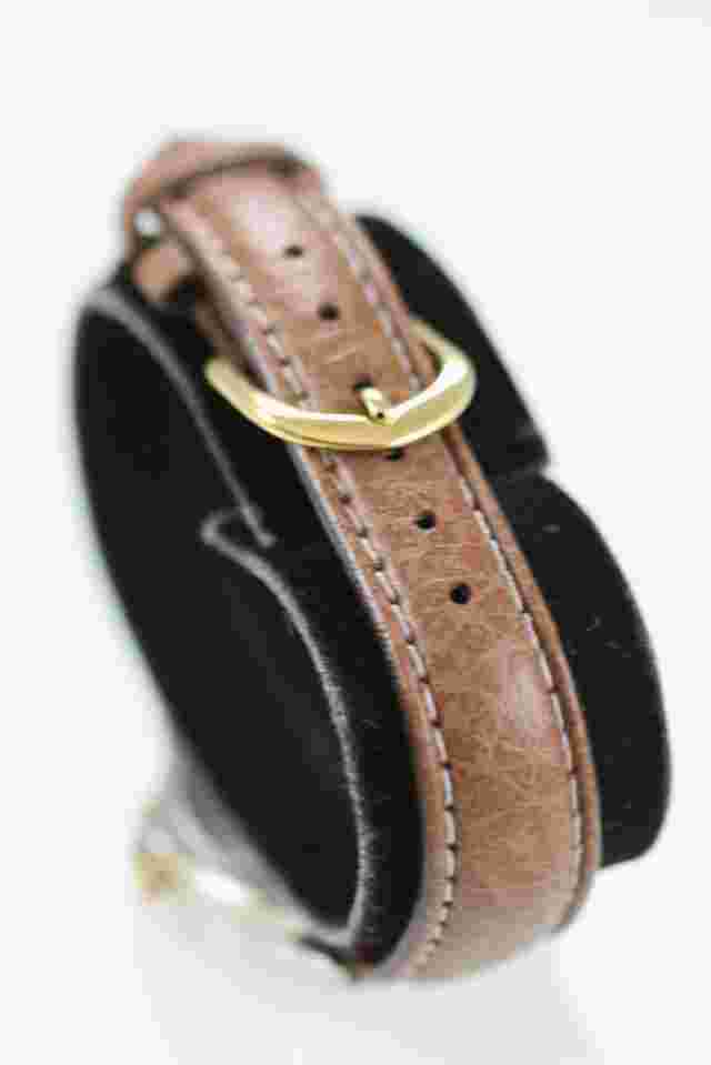 Advance Women Watch Silver Gold Stainless Leather Brown White Batt Light Quartz