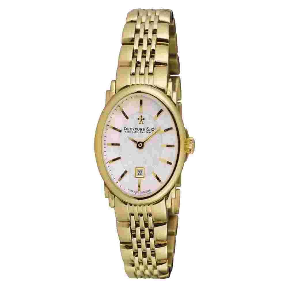 Dreyfuss & Co. Women's Hand Made Quartz Watch Gold Steel Sapphire DLB00046-02