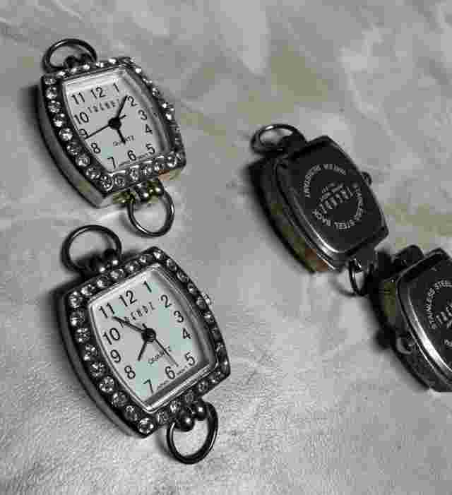 4 Silver Trendz Stainless Steel back Watch Face Water Resistant No Batteries DIY