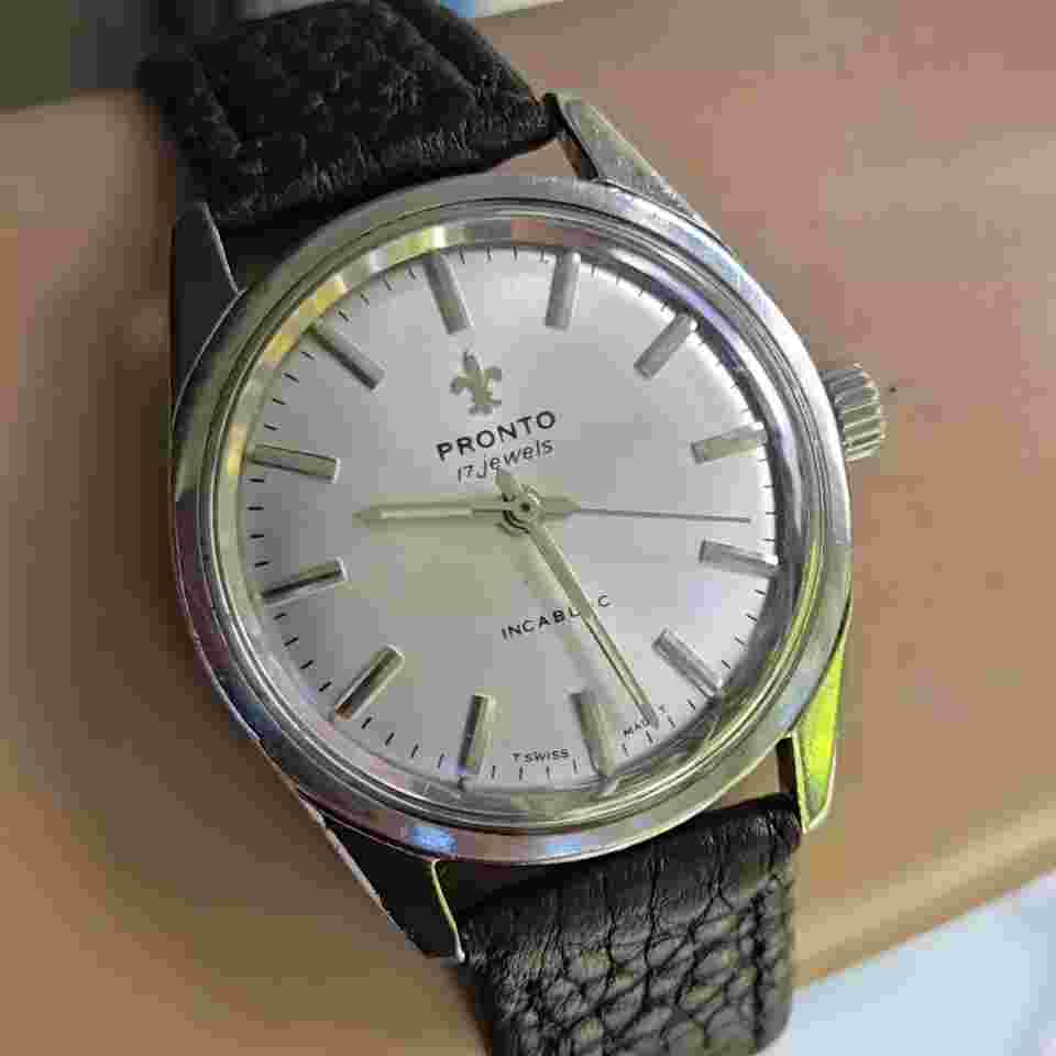 Vintage PRONTO men's manual wind watch ETA 2750 17Jewels swiss made 1970s