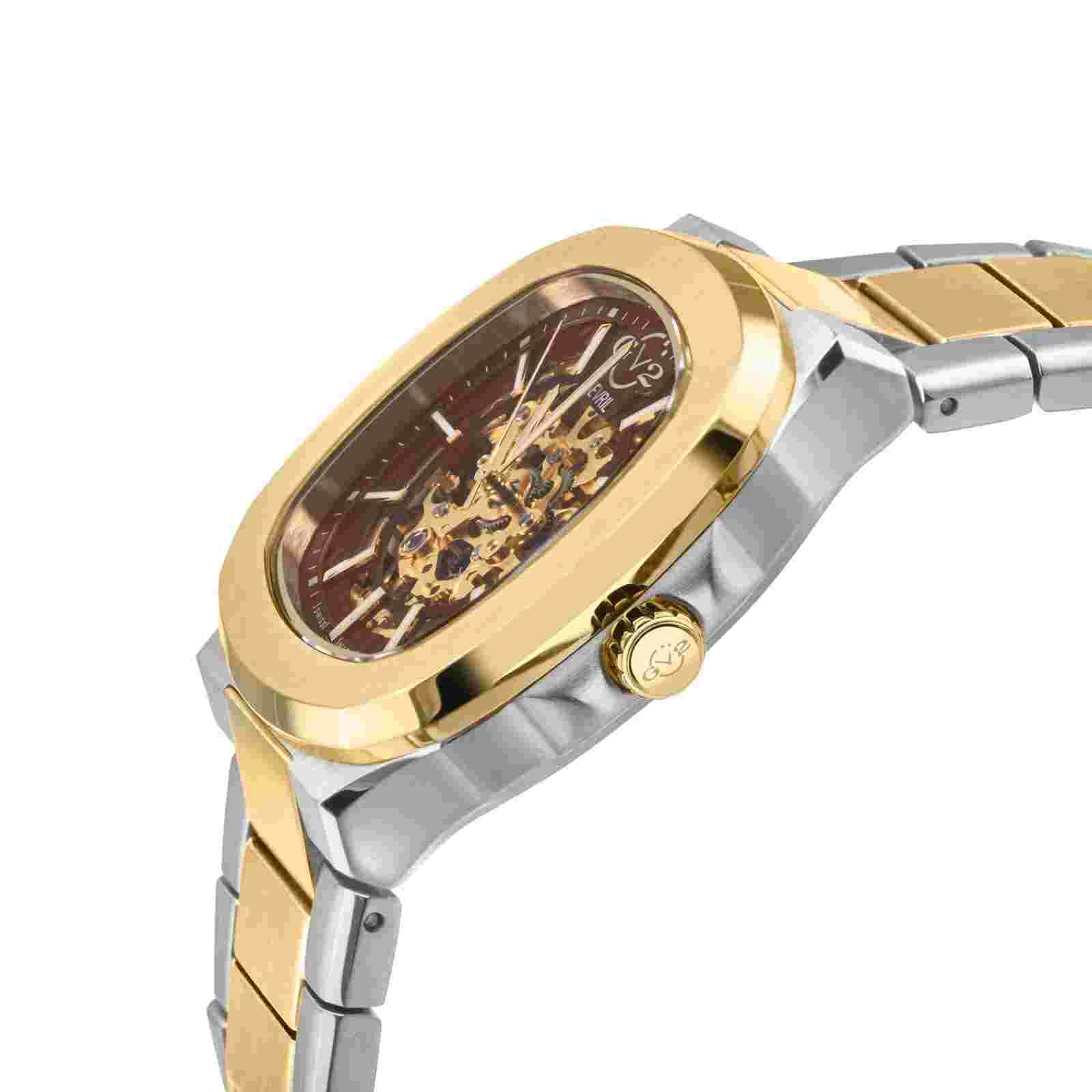 Gv2 By Gevril Men's 18120B Potente Skeletal Swiss Automatic 2-Tone IPYG Watch