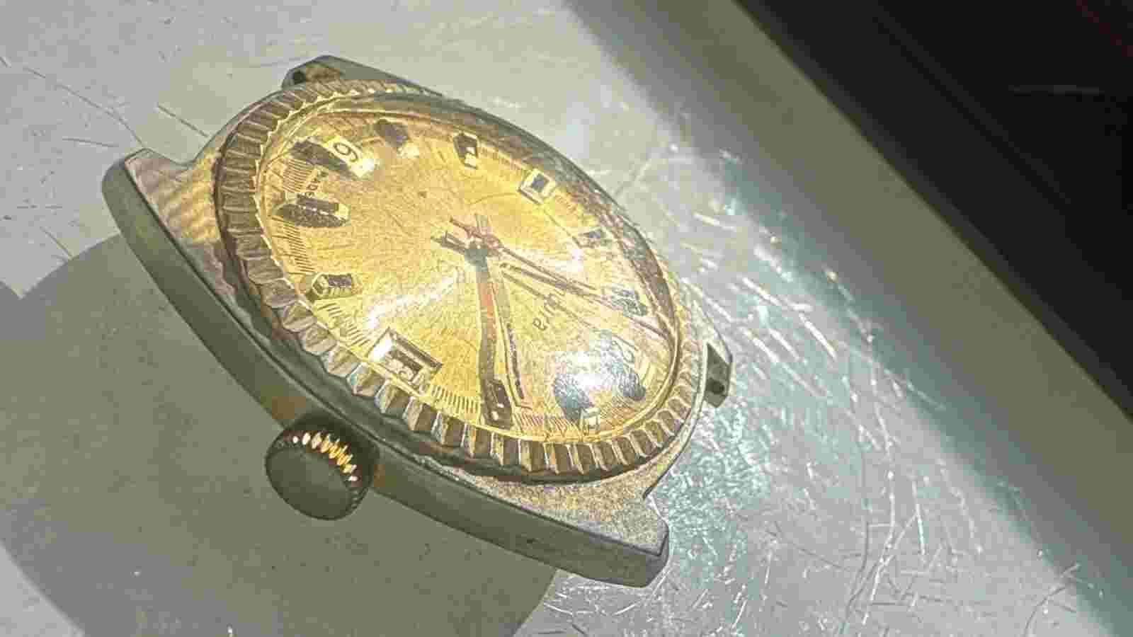 35mm GT Mens Vintage Endura Swiss WATCH red seconds FOR PARTS MECHANICAL