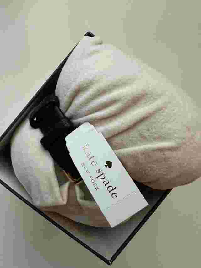 Kate Spade New York Metro Puppy French Bulldog Watch Black Leather Band NEW!