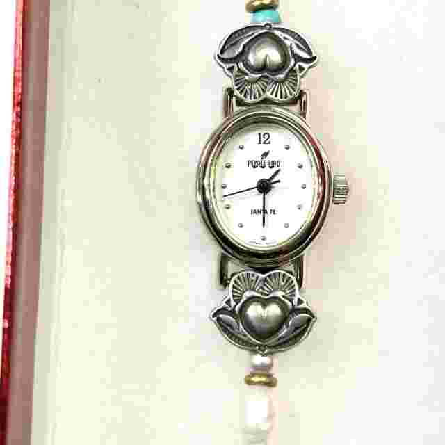 Peyote Bird Santa Fe Watch with Turquoise and 925 Sterling Silver Accents Works