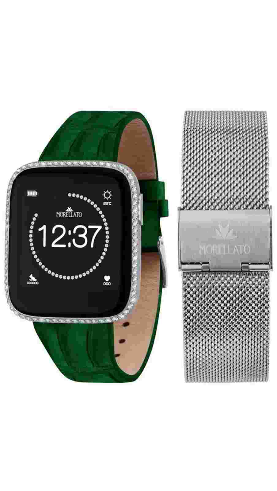 Morellato M-01 green smartwatch R0151167522 + silver mesh strap