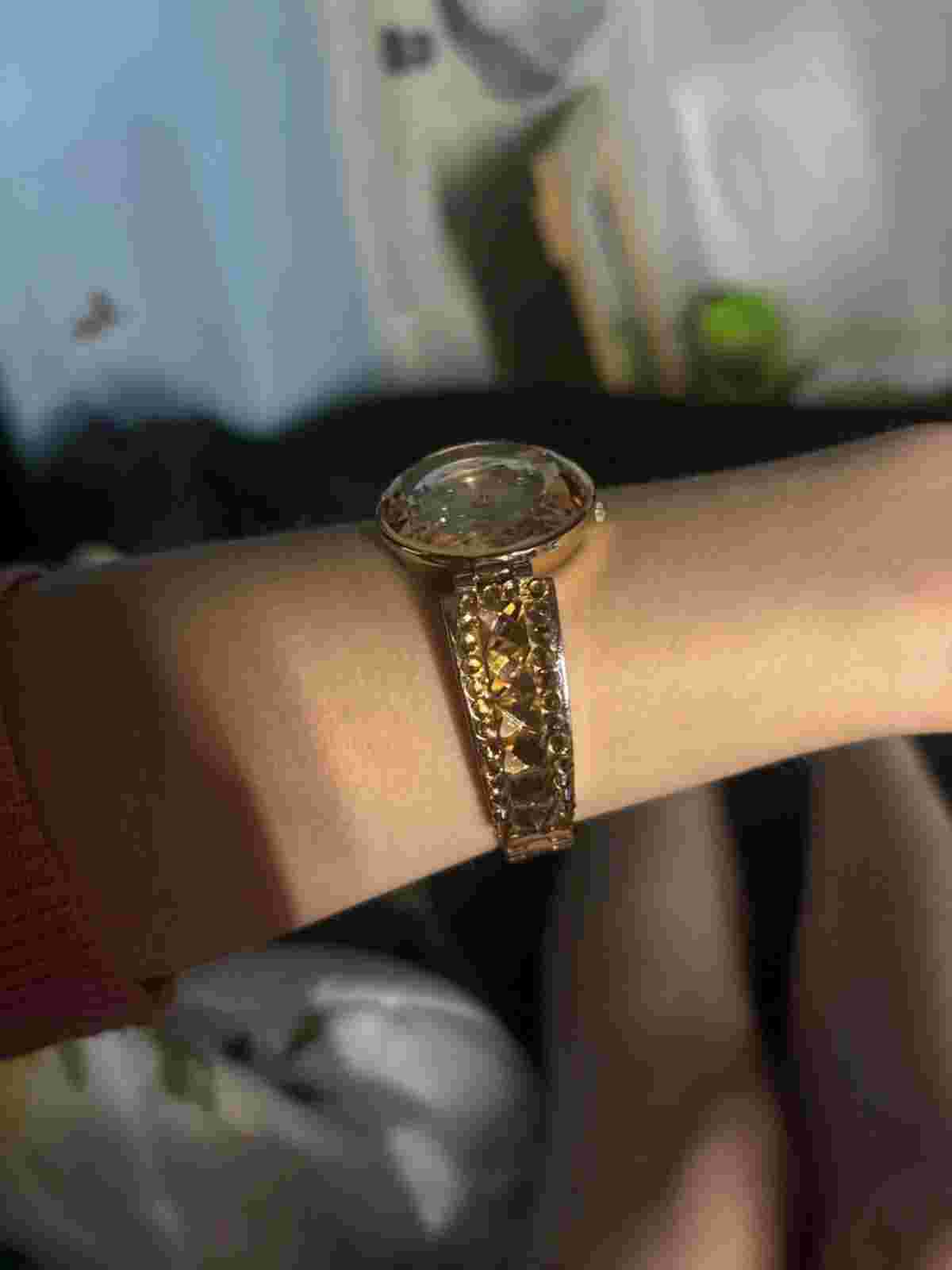 Strada 18k Ion rose gold plated Watch with Rhinestones