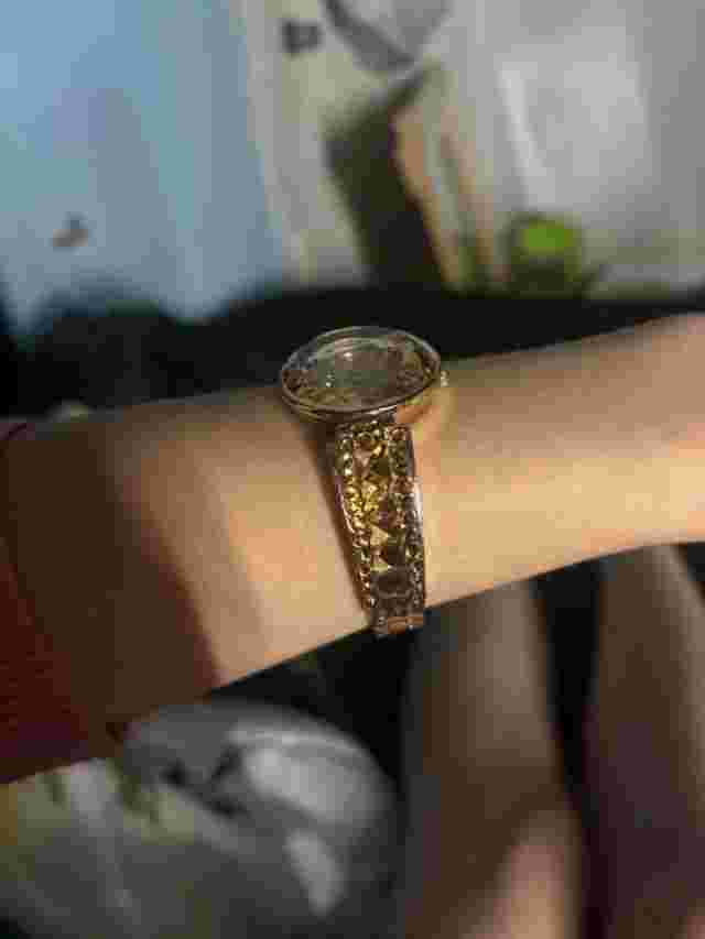 Strada 18k Ion rose gold plated Watch with Rhinestones