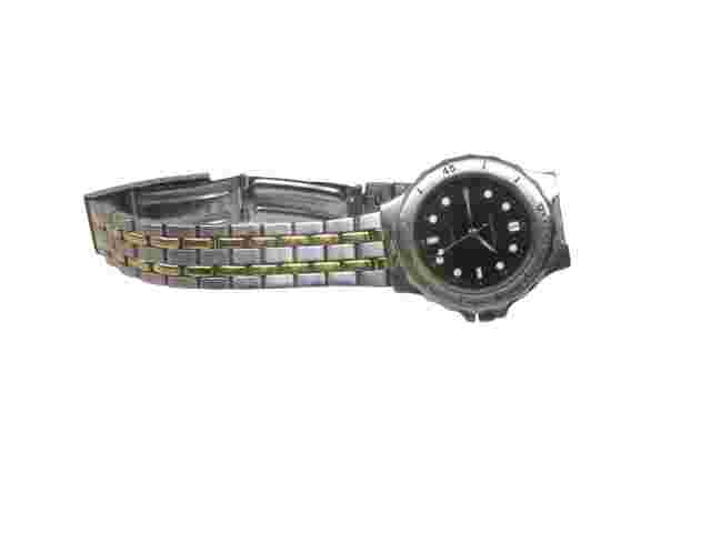 VINTAGE HALSTON MENS WATCH 355.902.104 BLACK FACE STAINLESS BAND FOR PARTS
