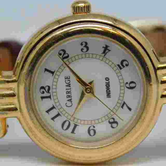 CARRIAGE Indiglo Genuine Leather Quartz Analog Women's Watch New Battery