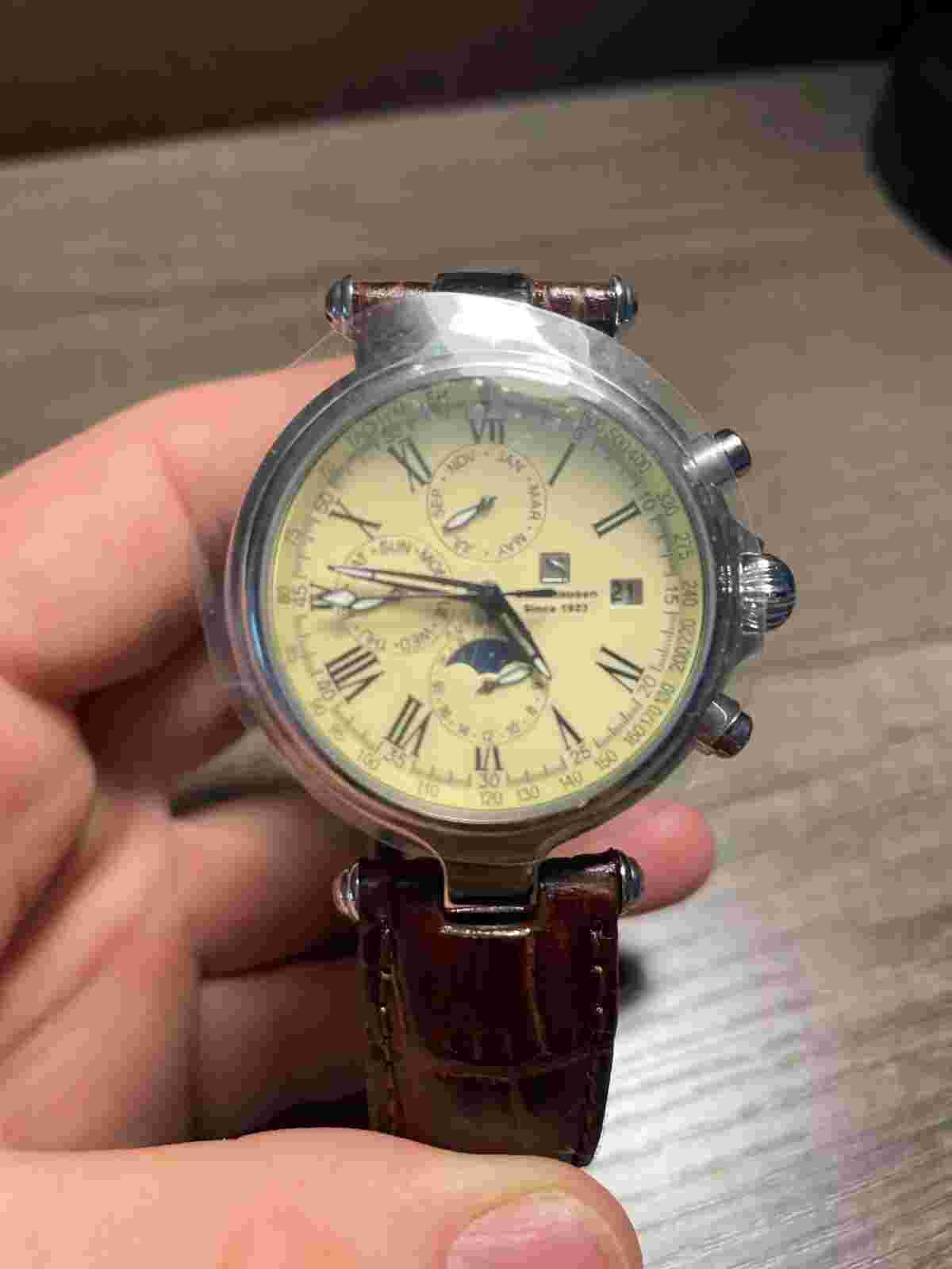 Steinhausen TW381 Classic Automatic Moon Phase Ivory Dial Men's Watch