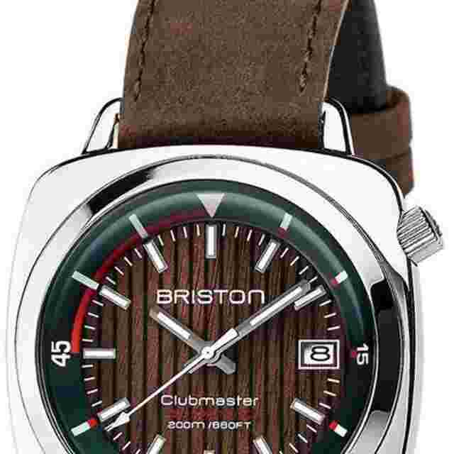 Briston Clubmaster Diver Automatic Watch 42mm Brown Dial Brown Leather Strap 186