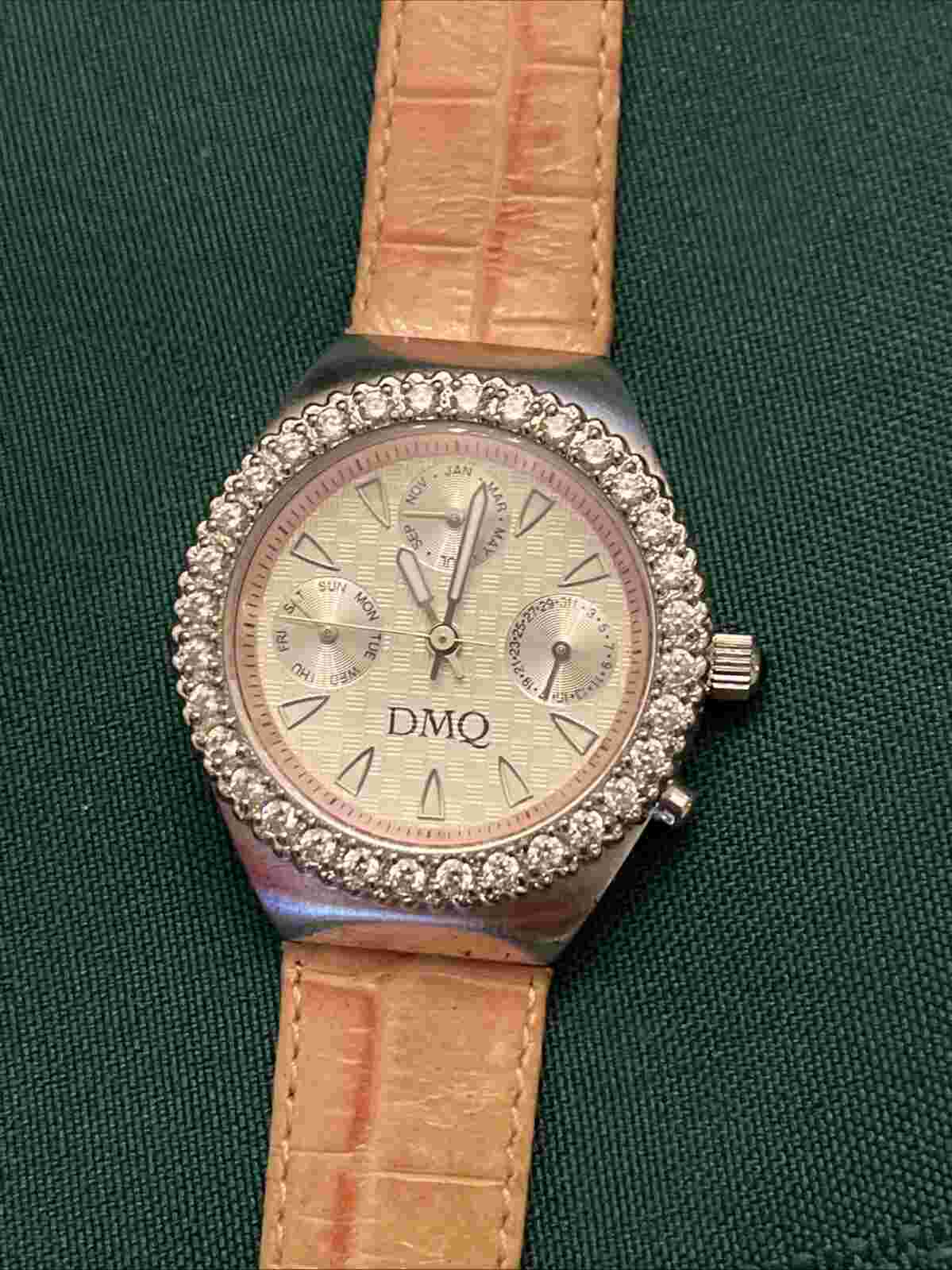 Women’s DMQ Pink Watch With Faux Diamonds In Excellent condition