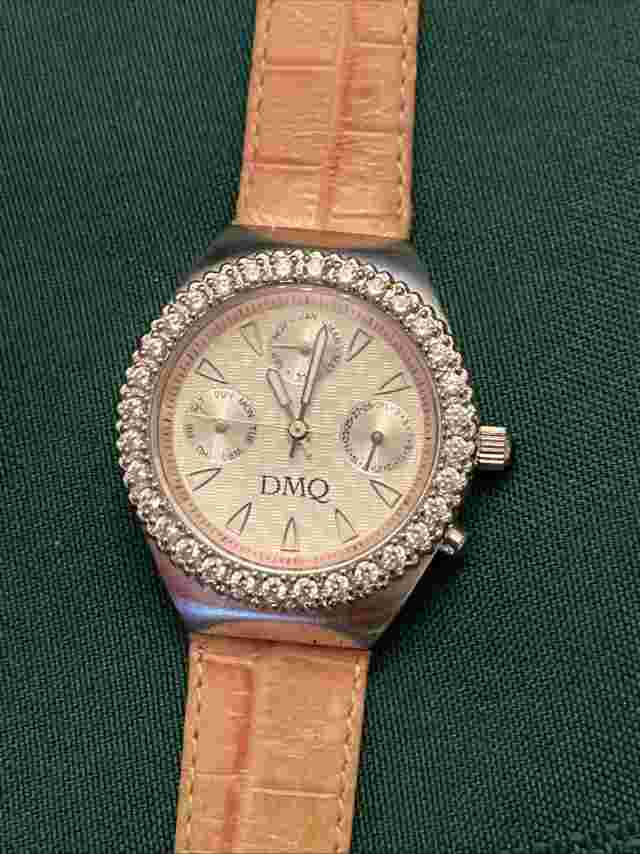 Women’s DMQ Pink Watch With Faux Diamonds In Excellent condition