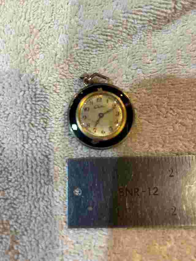 Vintage Chateau Pendant Watch Black and Gold