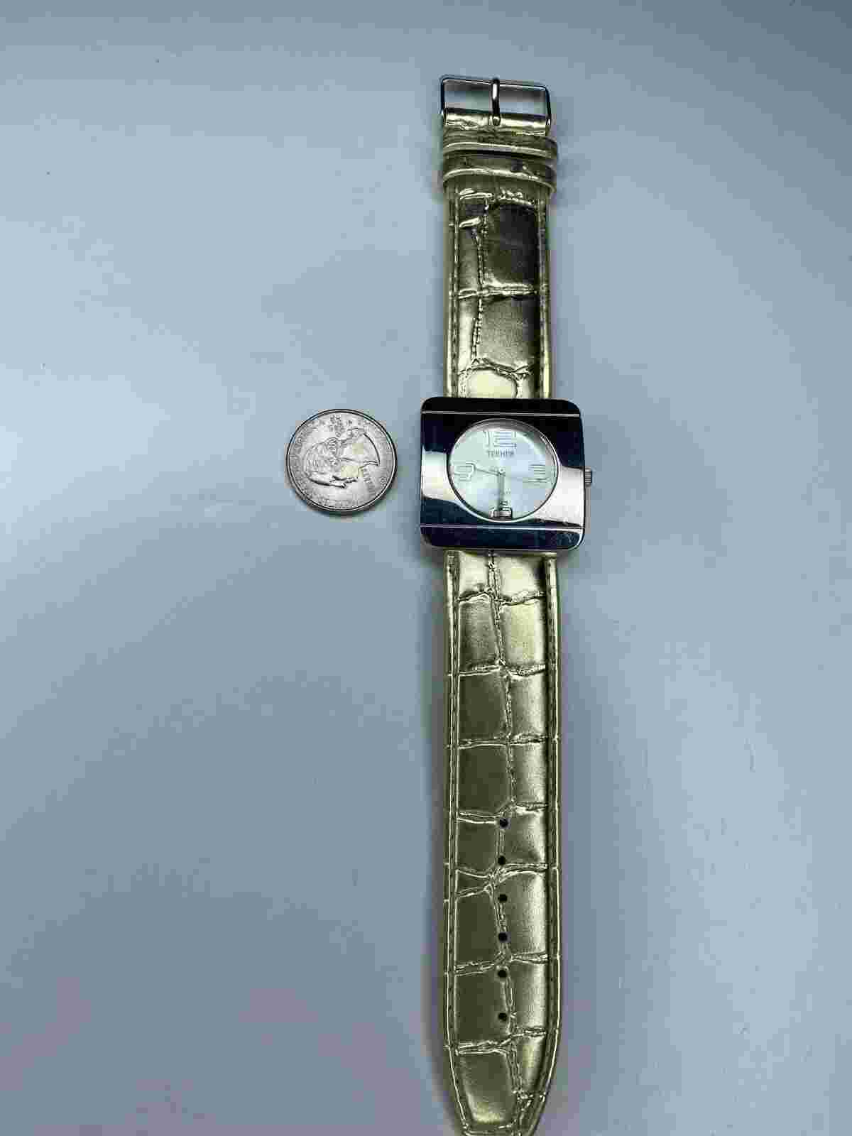 Bijoux Terner Black Band Quartz Japan Movt 5249 Stainless Back With Tag