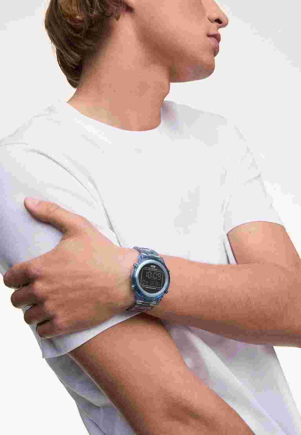 Daniel Wellington Watch Retro Digital Light Blue 42MM DW00100770 Men's