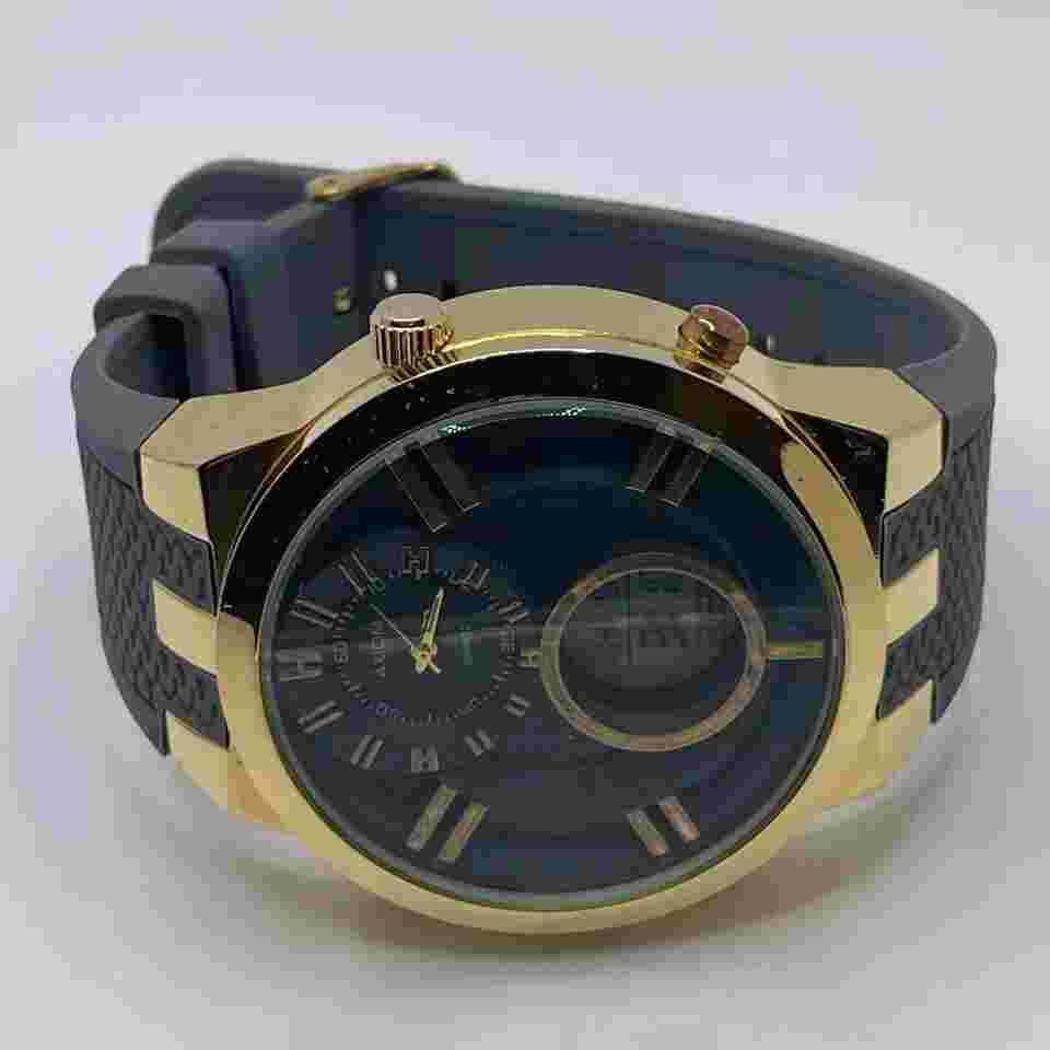 Axiom Digital Analog Watch Mens 52mm Case Chronograph Alarm Gray Rubber Band