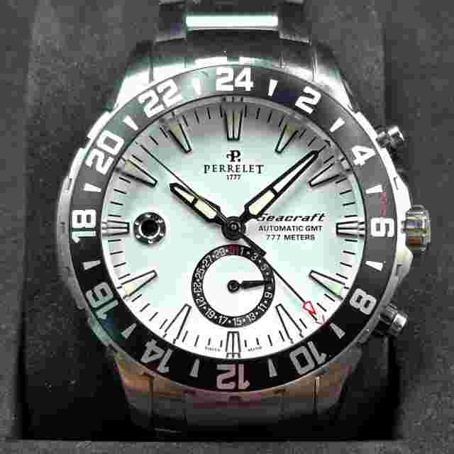 Perrelet Seacraft GMT 42mm, white dial full set!