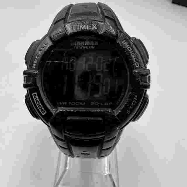 Timex Ironman Digital Watch Men Blackout Indiglo Dial 45MM New Battery 9.5"