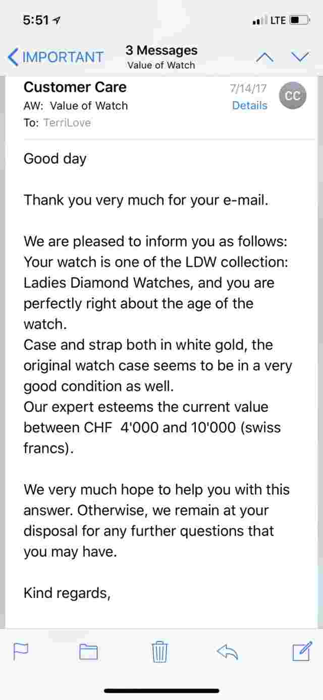 Vintage Collectible Ladies Gubelin 1940’s 18k Solid Gold Diamond Watch