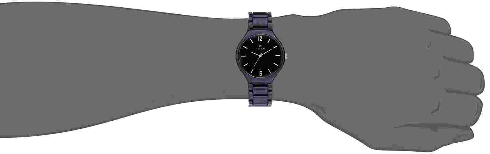 Titan Ceramic Analog Black Dial Men's Watch-NL90014KC01