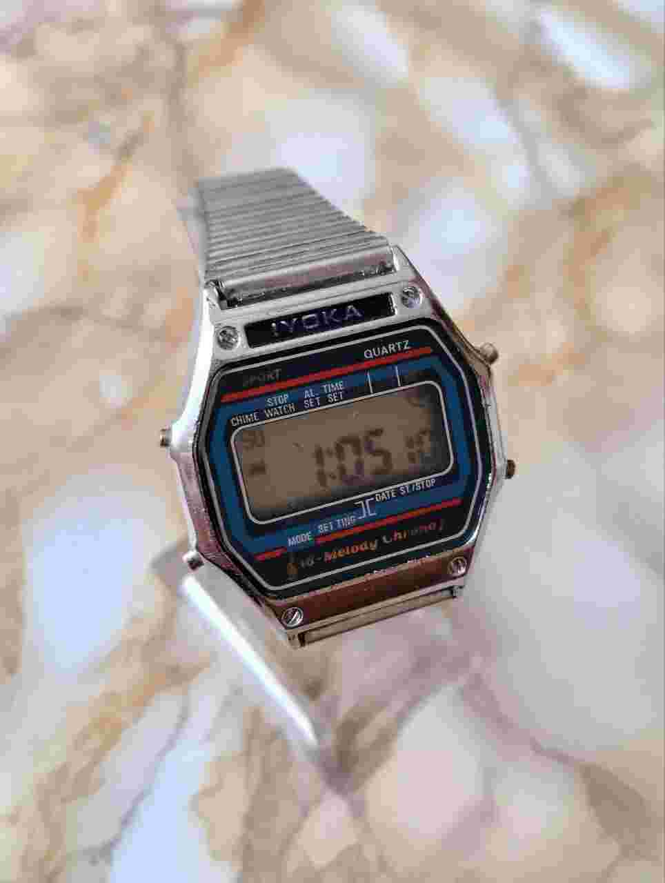RARE Vintage watch LCD Digital Iyoka Montana melody alarm chrono 1980s USSR