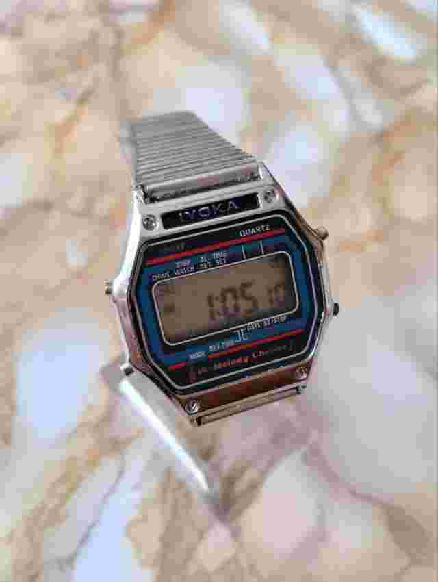 RARE Vintage watch LCD Digital Iyoka Montana melody alarm chrono 1980s USSR
