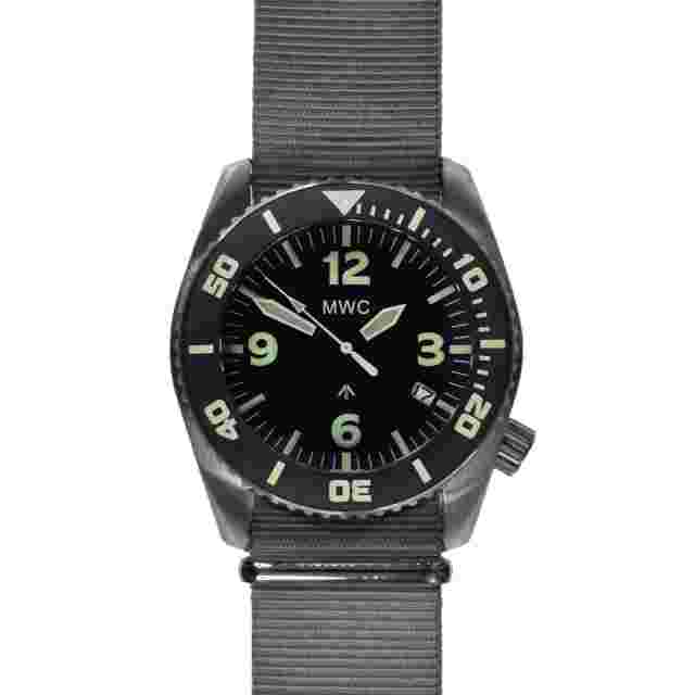 MWC 1000mt Automatic Steel Black Sapphire Date Ceramic Grey Fabric Men's Watch