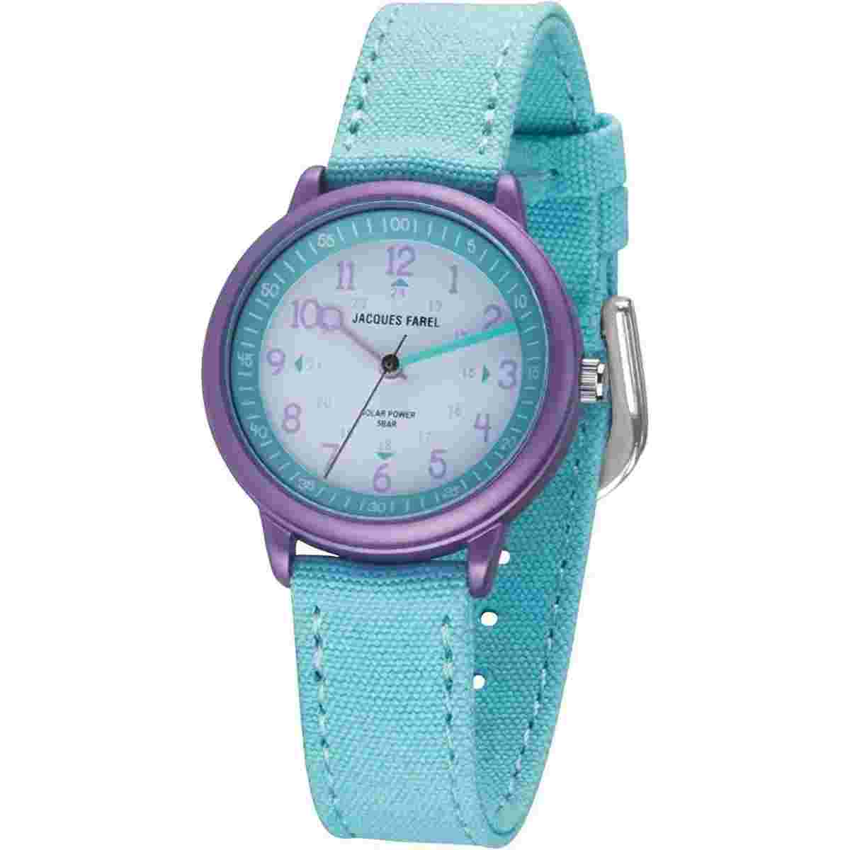 Jacques Farel Children's Solar Watch Quartz Boys Orso 3075 Dark Blue